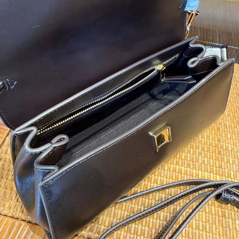 Tory Burch Rory Textured Flap Shoulder Bag 183714 $575 Warm Mahogany